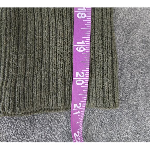 Lisa Todd Olive Green Cotton Cashmere Sweater Heart Zip Pocket Long Sleeve Sz L - Picture 11 of 13